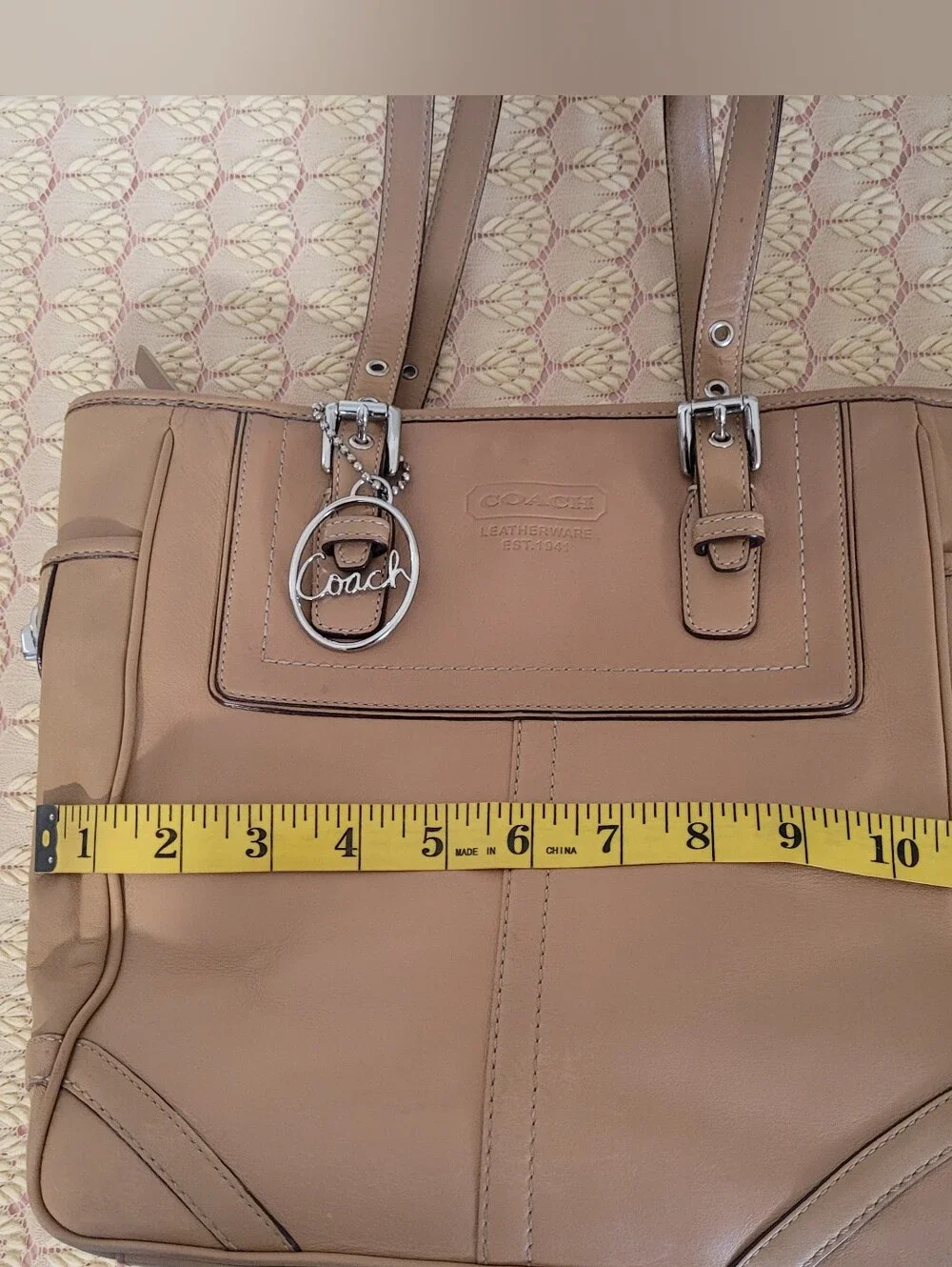 Coach Legacy Natural Cowhide Camel Tan Leather Classic Tote Shoulder Bag